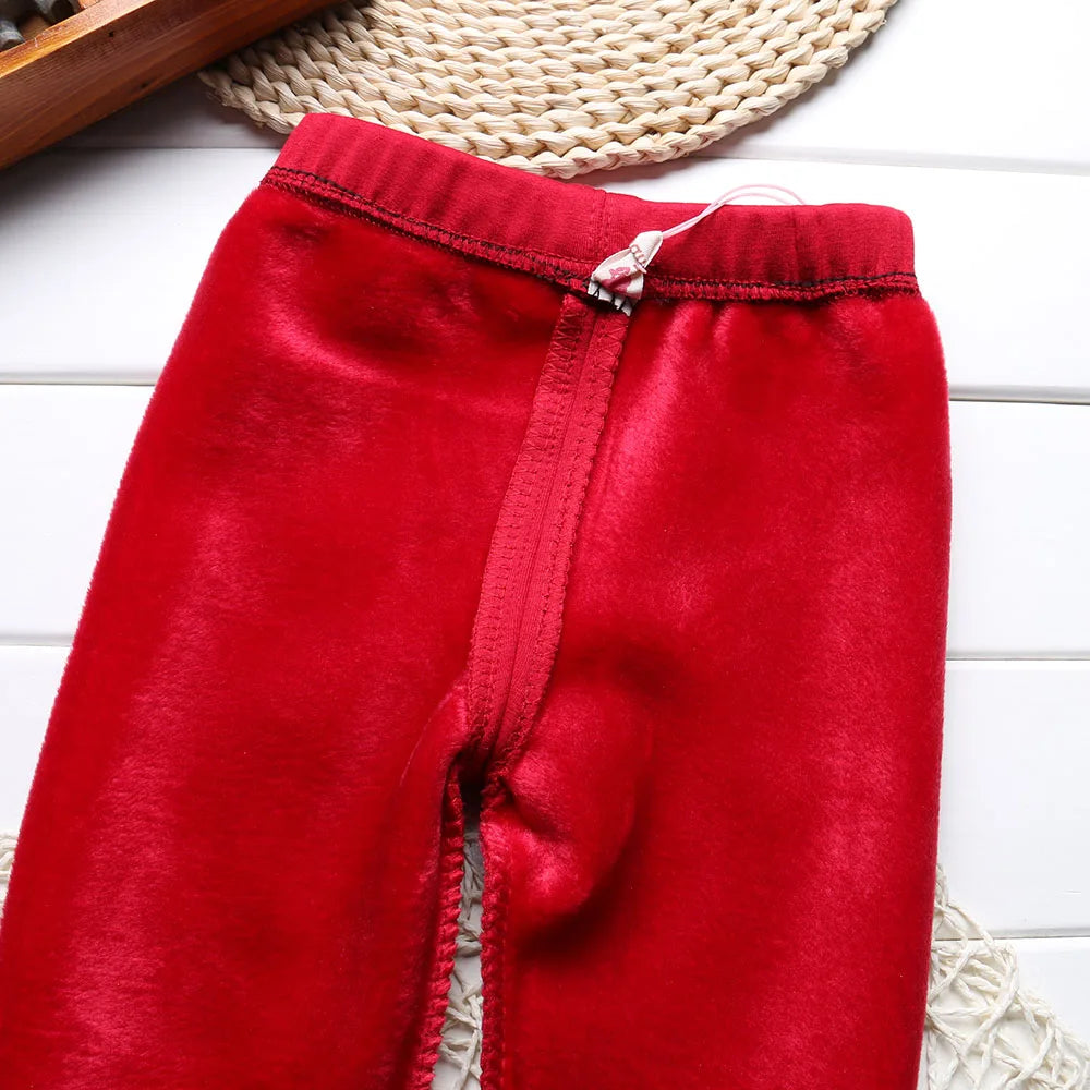 Sale Baby Girls Winter Leggings Children Plus Velvet Pants Thicken Warm Long Trousers for Kids Skinny Pencil Pants 0-3 Year