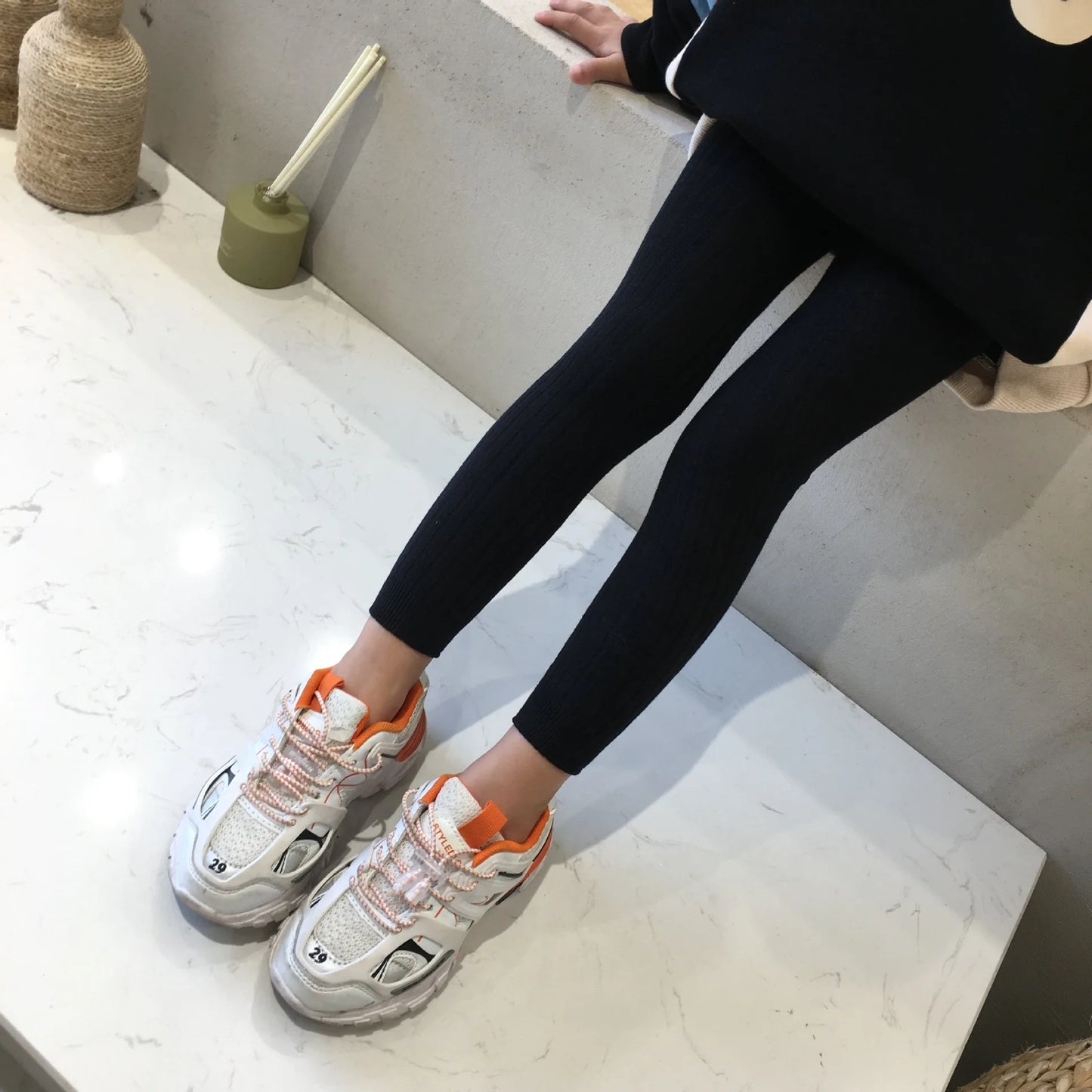 Baby Girls Leggings Kids Casual Long Pants For Toddler Kids Girls Skinny Trousers All-match Ribbed Cotton Legging Pant