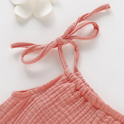 Summer Toddler Baby Girl Sleeveless Ruffles Dress Sarafan Kids Cotton Linen Muslin Slip Dresses Clothing