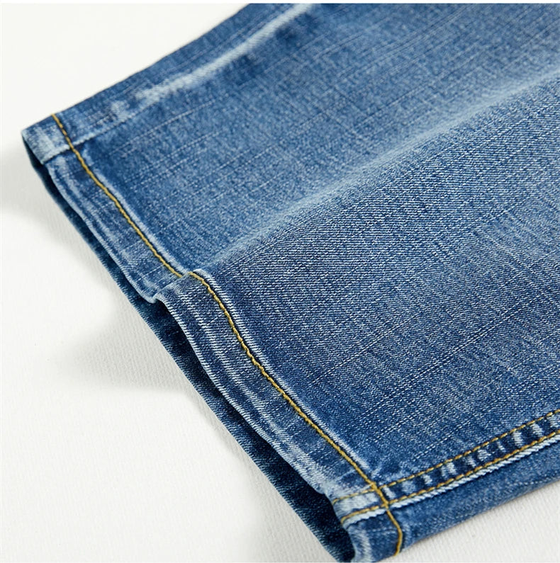 2025 Summer Men's Slim Denim Shorts Business Casual Fashion Loose Stretch All-Match Jeans Male High-End Brand Five-Point Pants