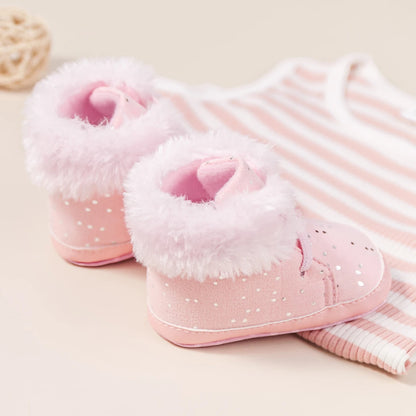 Winter New Baby Boy Girl Boots Cotton Soft-Sole Non-Slip Warm Toddler First Walkers Infant Crib Shoes