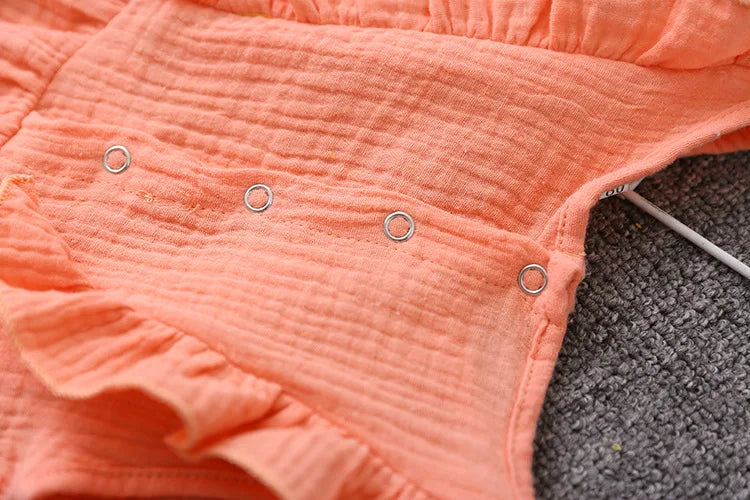 Summer Infant Baby Girl Dress Toddler Dress Muslin Cotton Sleeveless Ruffles Slip Dresses