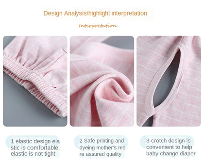 Newborn Baby Pants with Open Crotch Cotton Spring Autumn Trouser Boys Children Leggings Cute Girls Pajamas Toddler Clothes 0-24M