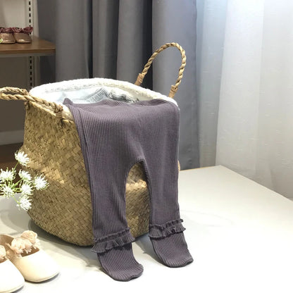 Spring Autumn Lace Baby Leggings Girls Newborn High waist Cotton Strum hose Bottom Foot Pants