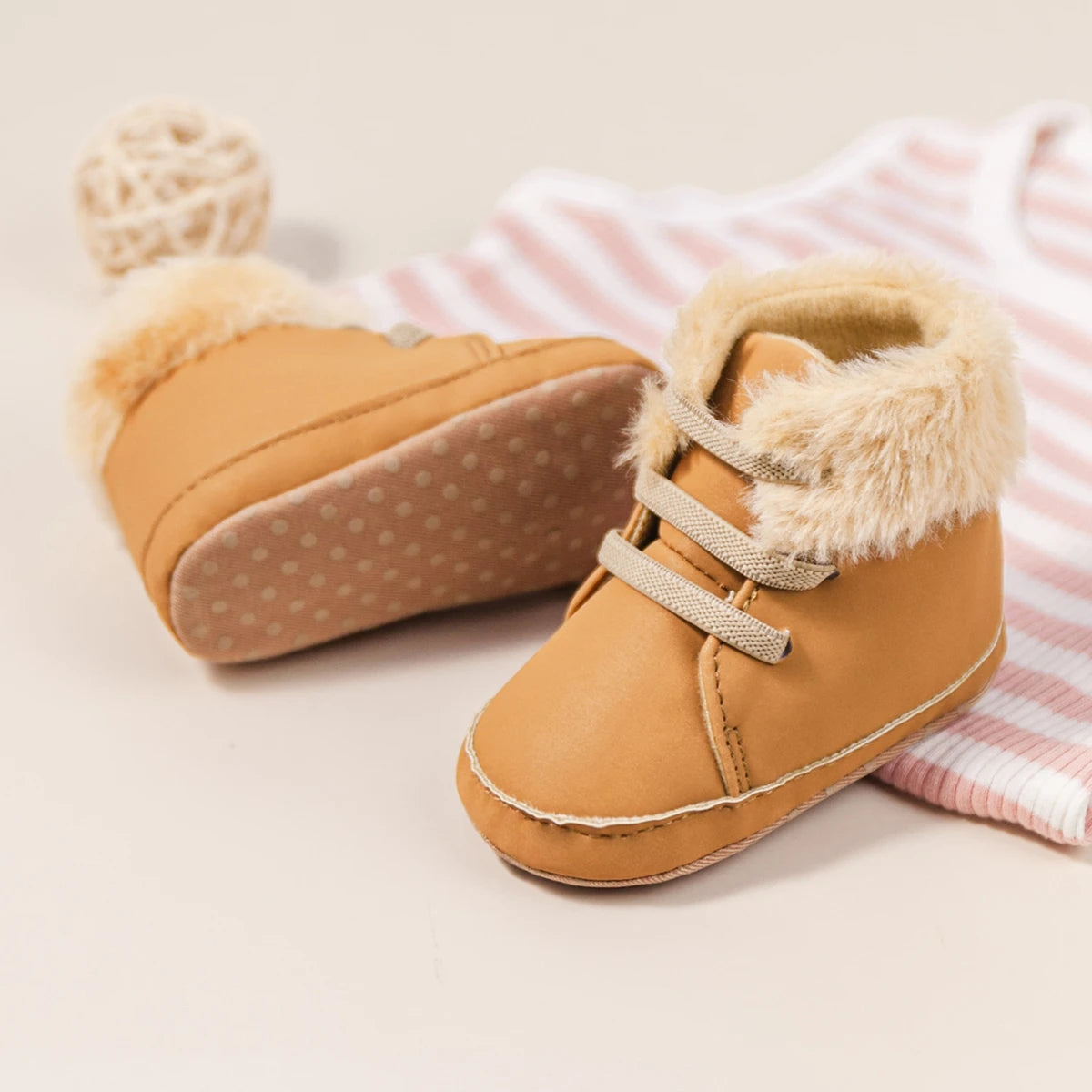 Winter New Baby Boy Girl Boots Cotton Soft-Sole Non-Slip Warm Toddler First Walkers Infant Crib Shoes