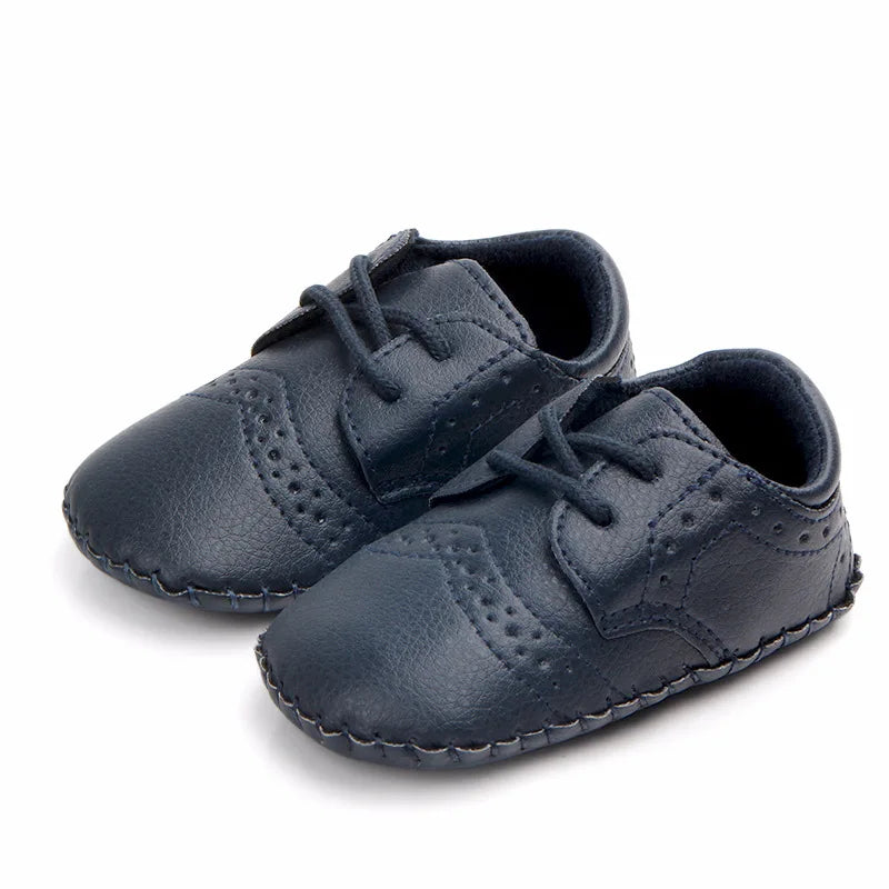 New Baby Shoes Retro Leather Boy Girl Shoes Toddler Rubber Sole Anti-slip First Walkers Newborn Infant Baby Crib Shoes