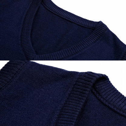 HOT SALES! Men Casual Winter Solid Color V Neck Sleeveless Knitted Woolen Plus Size Vest Knitted Woolen Vest Men Suit Vest