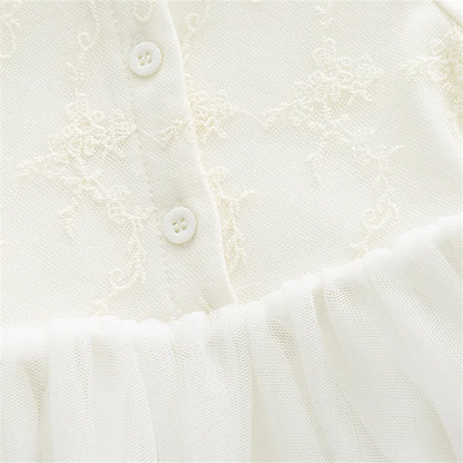 Ruffles Lace Bow Newborn Baby Girl Dress Autumn Long Sleeve Formal Princess Dresses for 1 Year Girls Clothes