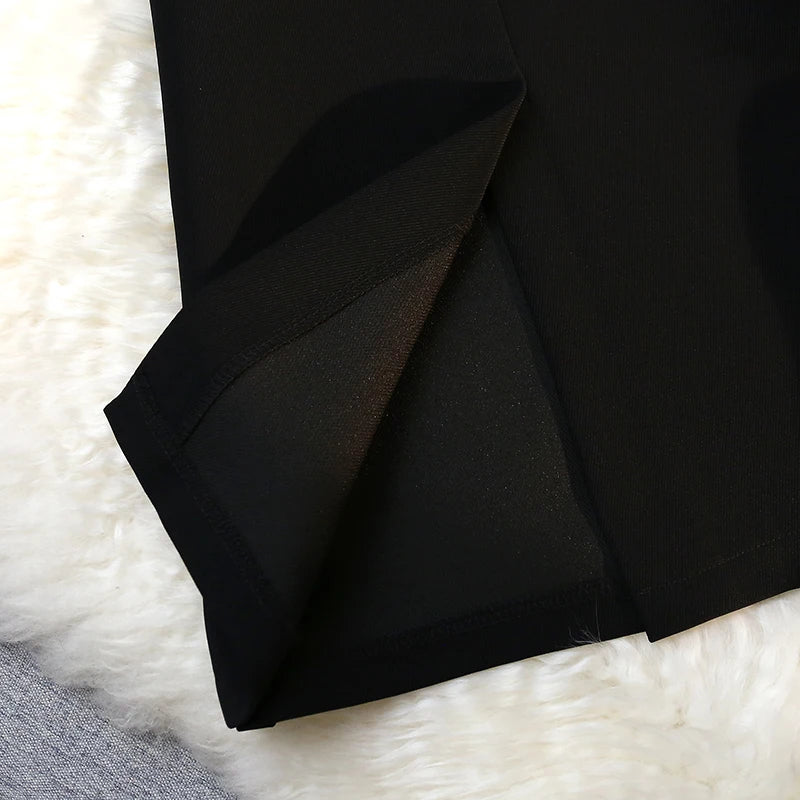 Fashion Elegant Formal Skirts Women Autumn New High Waist Drape Suit Long Brown Skirt Zipper Female