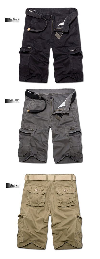 Men's Military Cargo Shorts Summer army green Cotton Shorts men Loose Multi-Pocket Shorts Homme Casual Bermuda Trousers 40