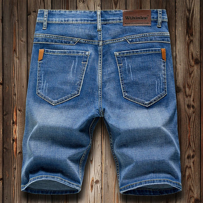 2025 Summer Men's Slim Denim Shorts Business Casual Fashion Loose Stretch All-Match Jeans Male High-End Brand Five-Point Pants