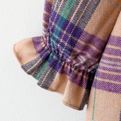 2025 Fall Newborn Baby Girl Dress Clothes Toddler Girls Princess Plaid Birthday Dresses For Infant Baby Clothing 0-2y Vestidos