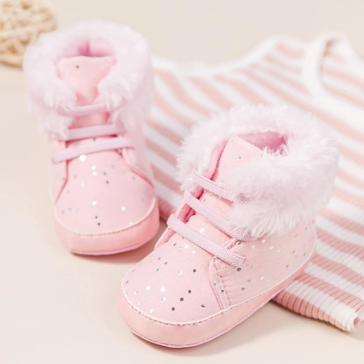 Winter New Baby Boy Girl Boots Cotton Soft-Sole Non-Slip Warm Toddler First Walkers Infant Crib Shoes