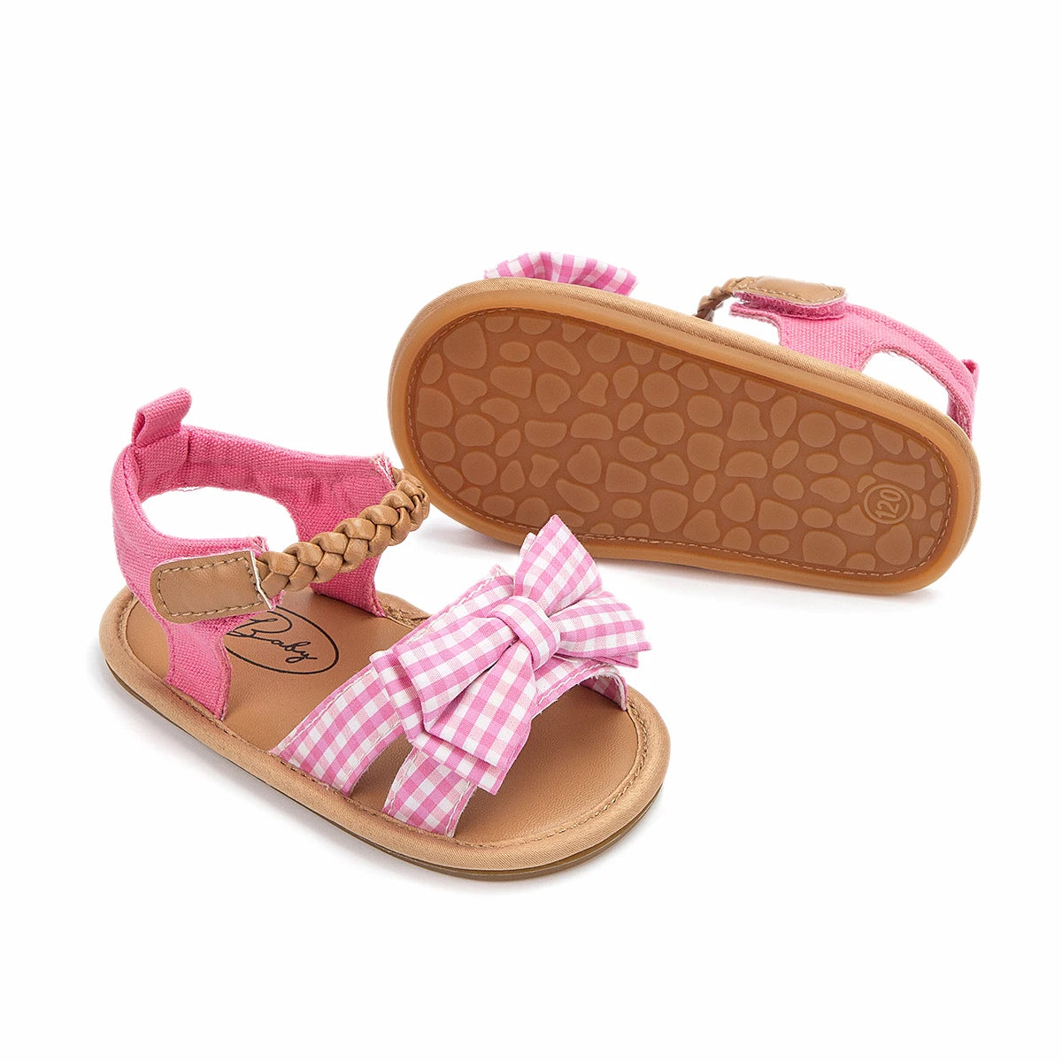 KIDSUN Summer Baby Beach Sandals Bow-knot Rubber Sole Anti-Slip Newborn Princess Toddler Crib First Walkers Baby Girls Shoes