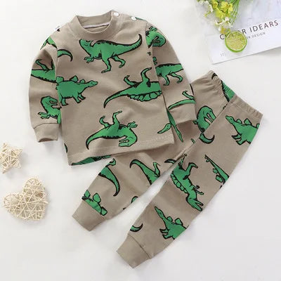 Spring Autumn New Baby Clothing Set Cartoon Cotton Baby Boys Clothing Girls Suit Set 0-3 Year Baby Clothes
