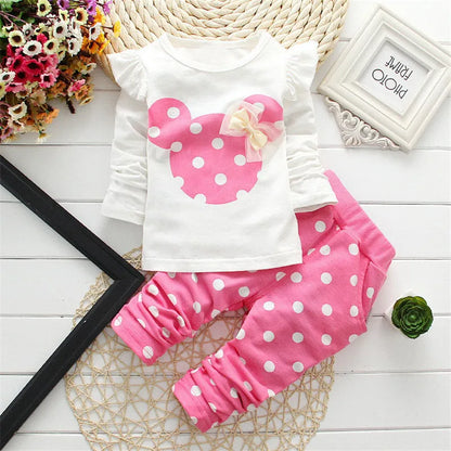 Winter Girls Clothes Set T-shirt+ pants 2 pcs Children's Clothing Fashion Baby Outset Newborn Baby Cotton Suit