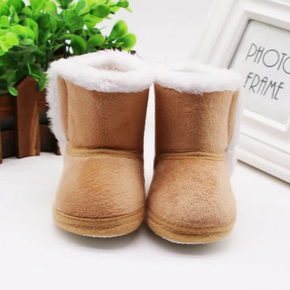 Winter Baby Kids Non-slip Soft Sole Moccasin Boots Boys Girls Suede Leather Crib Shoes 0-18M