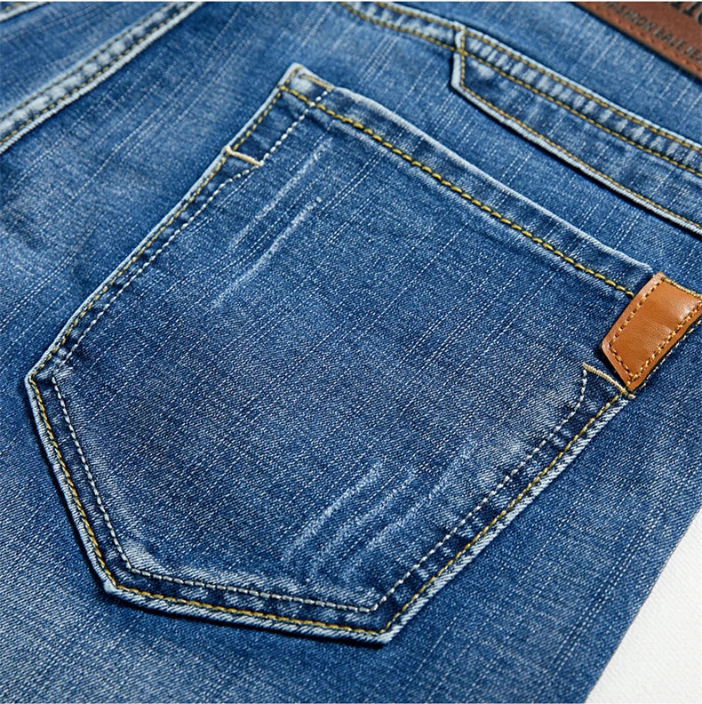 2025 Summer Men's Slim Denim Shorts Business Casual Fashion Loose Stretch All-Match Jeans Male High-End Brand Five-Point Pants