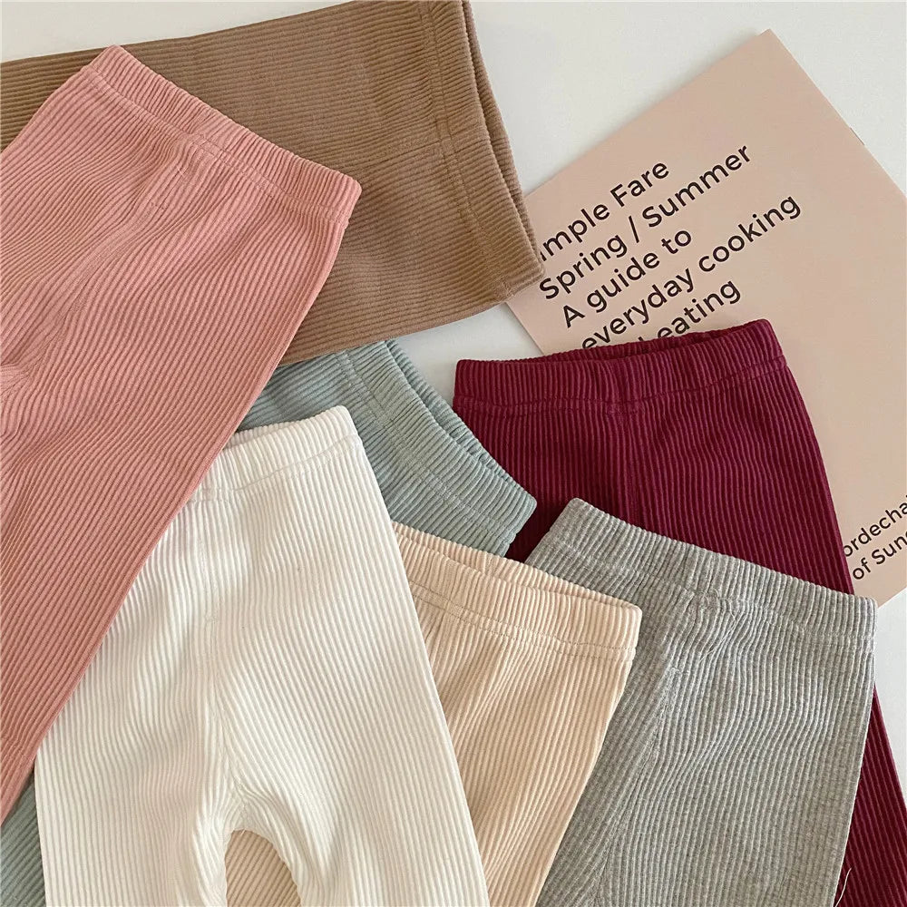 Autumn Baby Girl Legging Cotton Baby Boys Ribbed Leggings Striped Kids Pants Children Casual Trousers