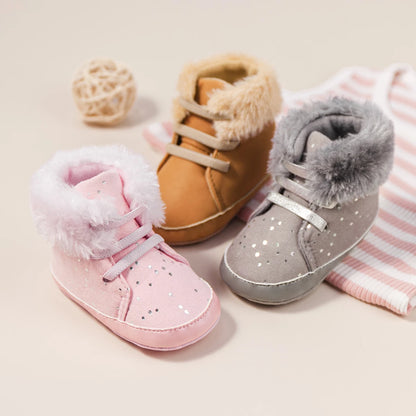 Winter New Baby Boy Girl Boots Cotton Soft-Sole Non-Slip Warm Toddler First Walkers Infant Crib Shoes