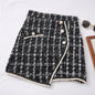 Tweed Skirts for Women Solid High Waist Slimming Skirts Autumn Spring 2025 Buttons Double Breasted Tweed Wool Mini Skirt