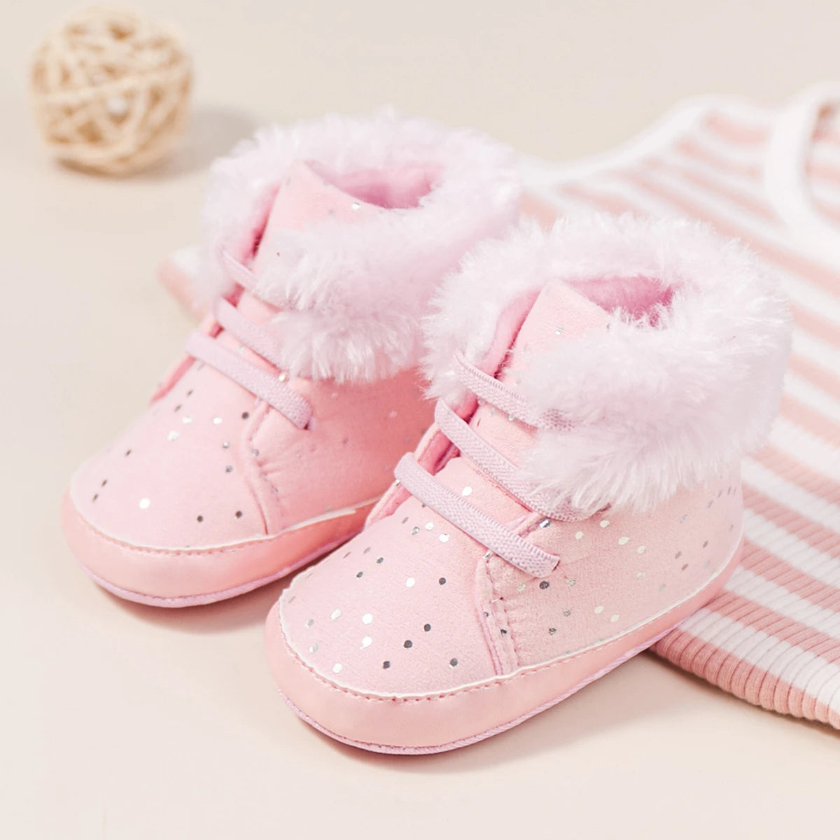 Winter New Baby Boy Girl Boots Cotton Soft-Sole Non-Slip Warm Toddler First Walkers Infant Crib Shoes