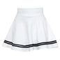 Women Skirt Solid Color Sexy High Waist Stripe Midi Pleated Skirts Girls Black White A Line Mini School Skirt Uniform Large Size