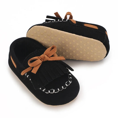 Newborn Baptist Shoes New Leather Gentleman Shoes Anti-slip Soft Bottom Indoor Baby Boys and Girls Casual Shoes Walking Shoes