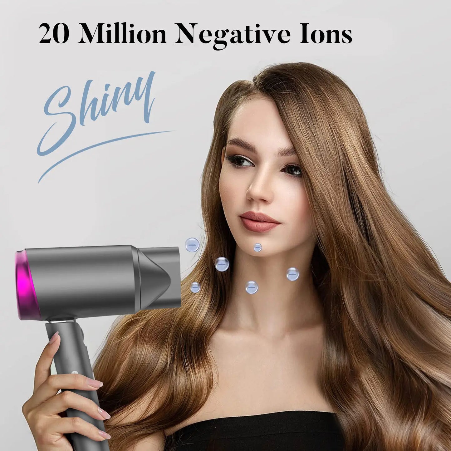 SEJOY Ionic Hair Dryers LED Display Anion Technology Portable Lightweight Blow Dryer Airflow Salon