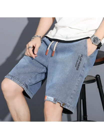 Men's Loose Baggy Denim Short Men Jeans Fashion Streetwear Hip Hop Long Capri Cargo Shorts Pocket Male pantaloons cartos