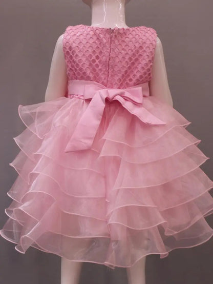 Tutu Beading Flower Baby Girl Dress For Wedding Party Sleeveless Infant Baby Dresses For 1st Birthday Toddler Baptism Clothes