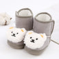 Baby Winter Snow Boots Cute Bear Warm Fluff Balls Indoor Soft Sole Infant Newborn Toddler Baby Shoes 0-18M