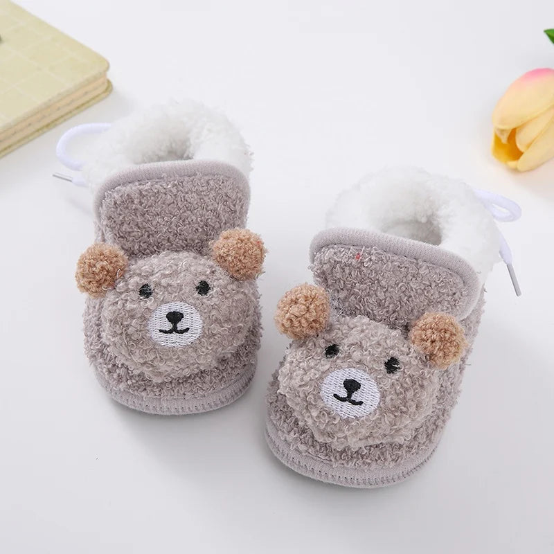 Winter Snow Baby Boots Newborn Toddler Warm Boots Winter First Walkers Baby Girls Boys Shoes Soft Sole Cute Cartoon Snow