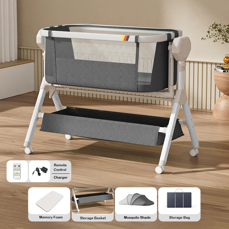 Folding cribs Baby bed Switch large bed Multifunctional infants and young children to move new baby bed