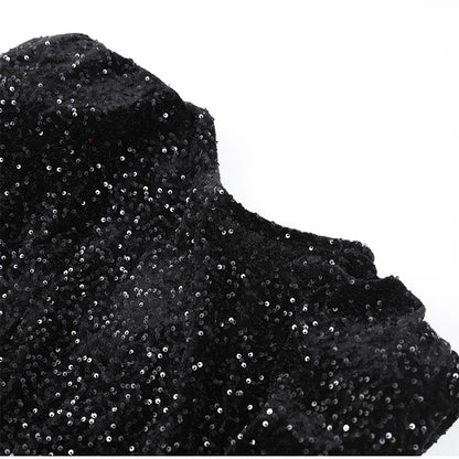 Elegant Woman Black Shiny Sleeveless Mini Dress Sexy Lace Up O Neck Slim Waist Short Dresses New Evening Party Vestidos 2025