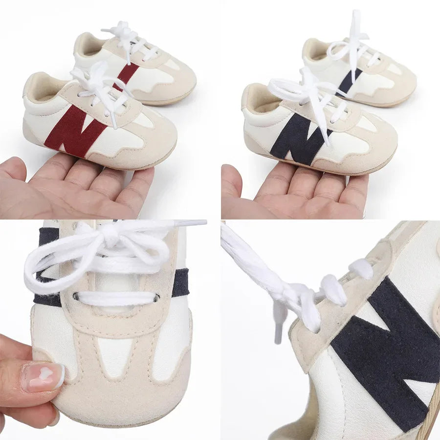 Newborn Baby Sneakers Letter Patchwork Baby Casual Shoes Anti-slip Hundred Toddler Baby Boys Girls Shoes 0-18 Months