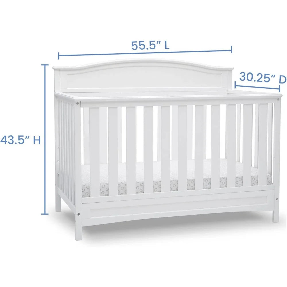Children Emery 4-in-1 Convertible Baby Crib - Greenguard Gold Certified, White Convertible Cribs