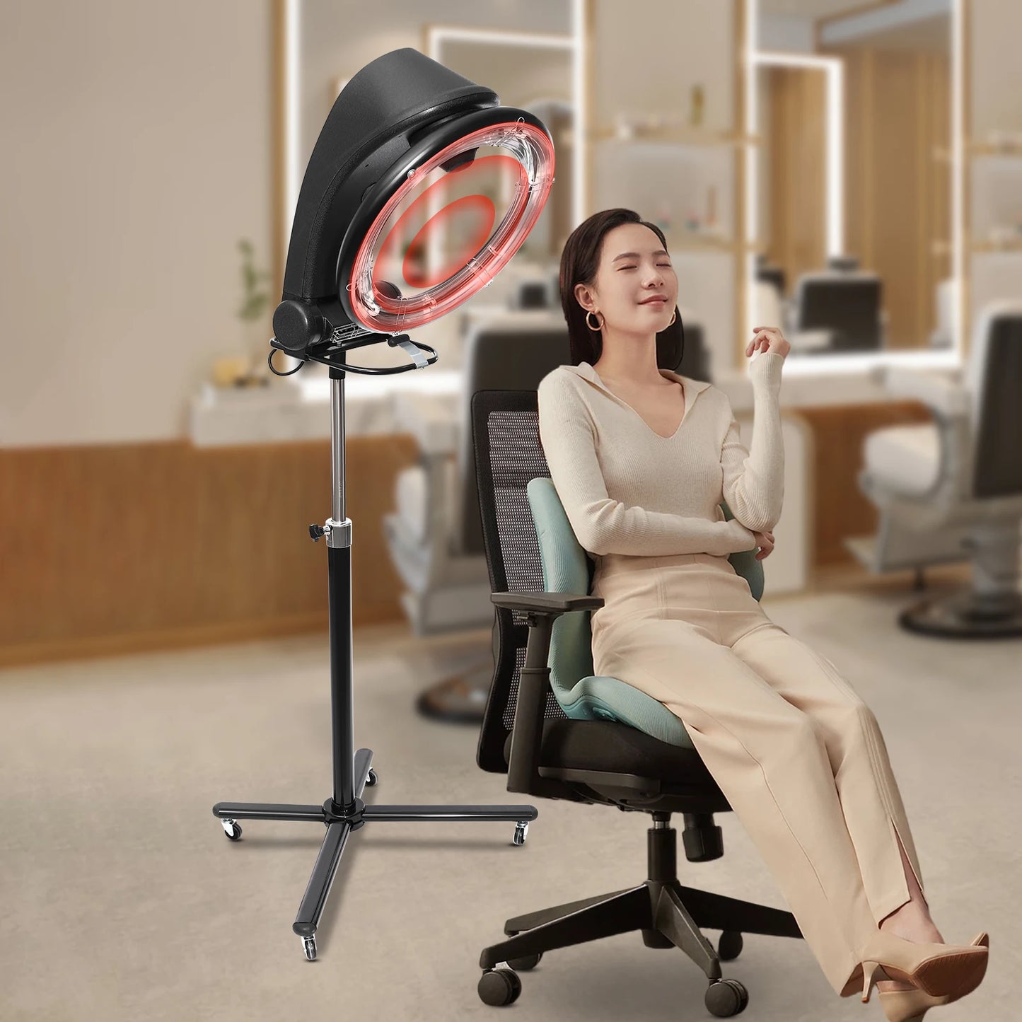 ﻿Professional Standing Hair Dryer - 3 in 1 Orbiting Infrared Free Standing Dryer Hair Dryer Accelerator Perm Styling