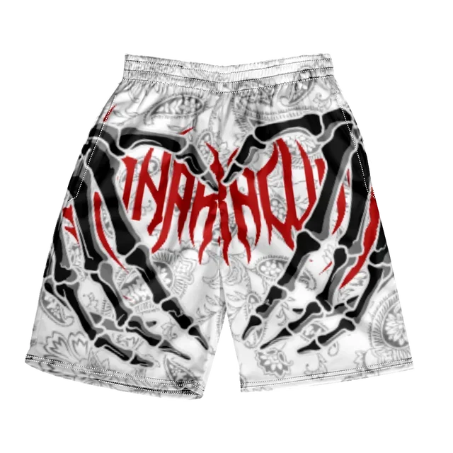2025 Summer Classic Skull Beach Short Pants New Fashion Skeleton Hand Print Men Women Gym Shorts Quick Drying Trunks Ice Shorts