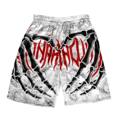 2025 Summer Classic Skull Beach Short Pants New Fashion Skeleton Hand Print Men Women Gym Shorts Quick Drying Trunks Ice Shorts