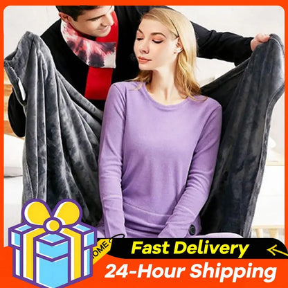 3 Heating Levels Fleece Heated Blanket Wearable Warmer Coral Velvet Blanket Quickly Heated Cape Pad USB Electric Heated Blanket