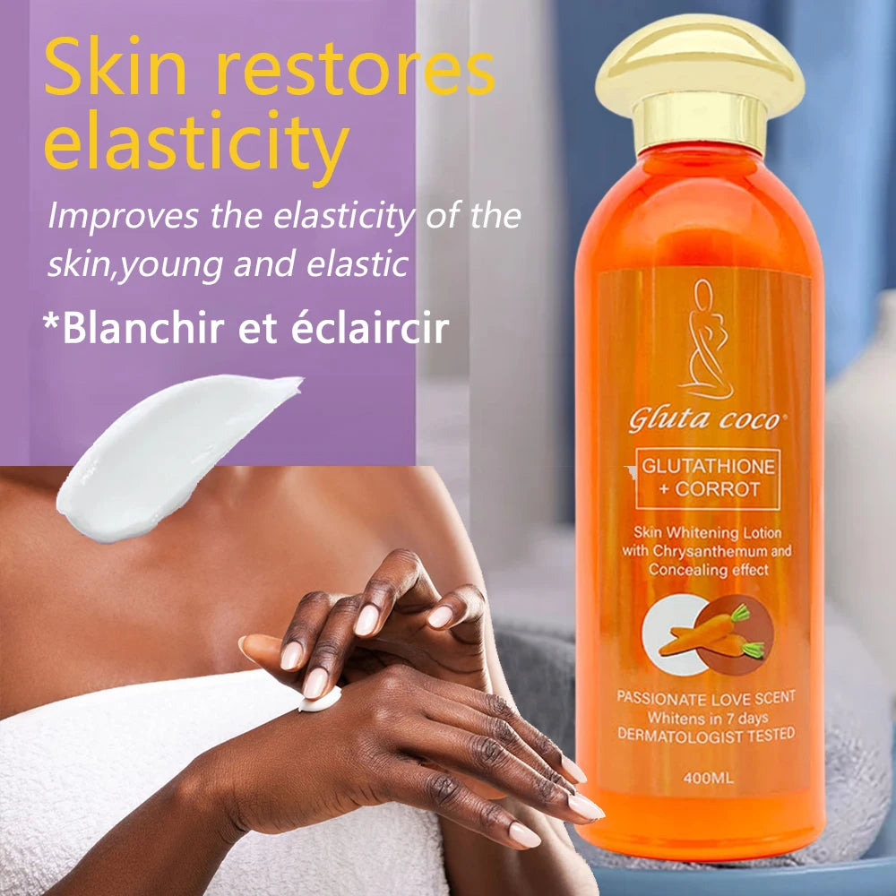 Glut Master GLUTATHIONE+CORROT Skincare Set Lightening Moisturizing Exfoliating Smooth Speedy Glowing skin for Dark Skin Women