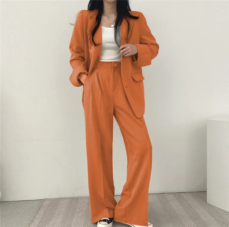 Fall Fashion Long Sleeve Blazer Mujer Pant Sets Blazers Women 2025 Casual Women's 2 Piece Outfit Set Suits Outwear