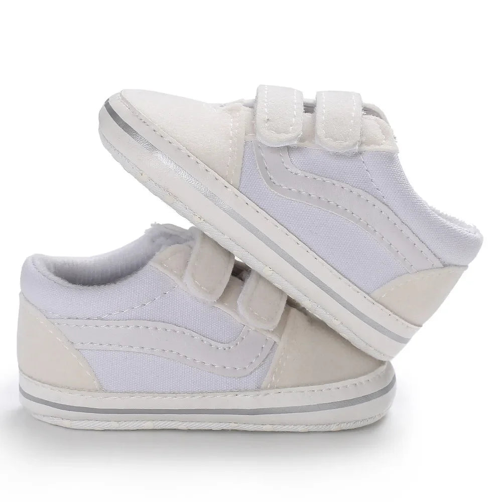 2025 Baby Canvas Sneakers Classic Stripes Casual Baby Boy Girl Shoes Anti-slip Soft First Walkers Infant Baby Unisex Shoes