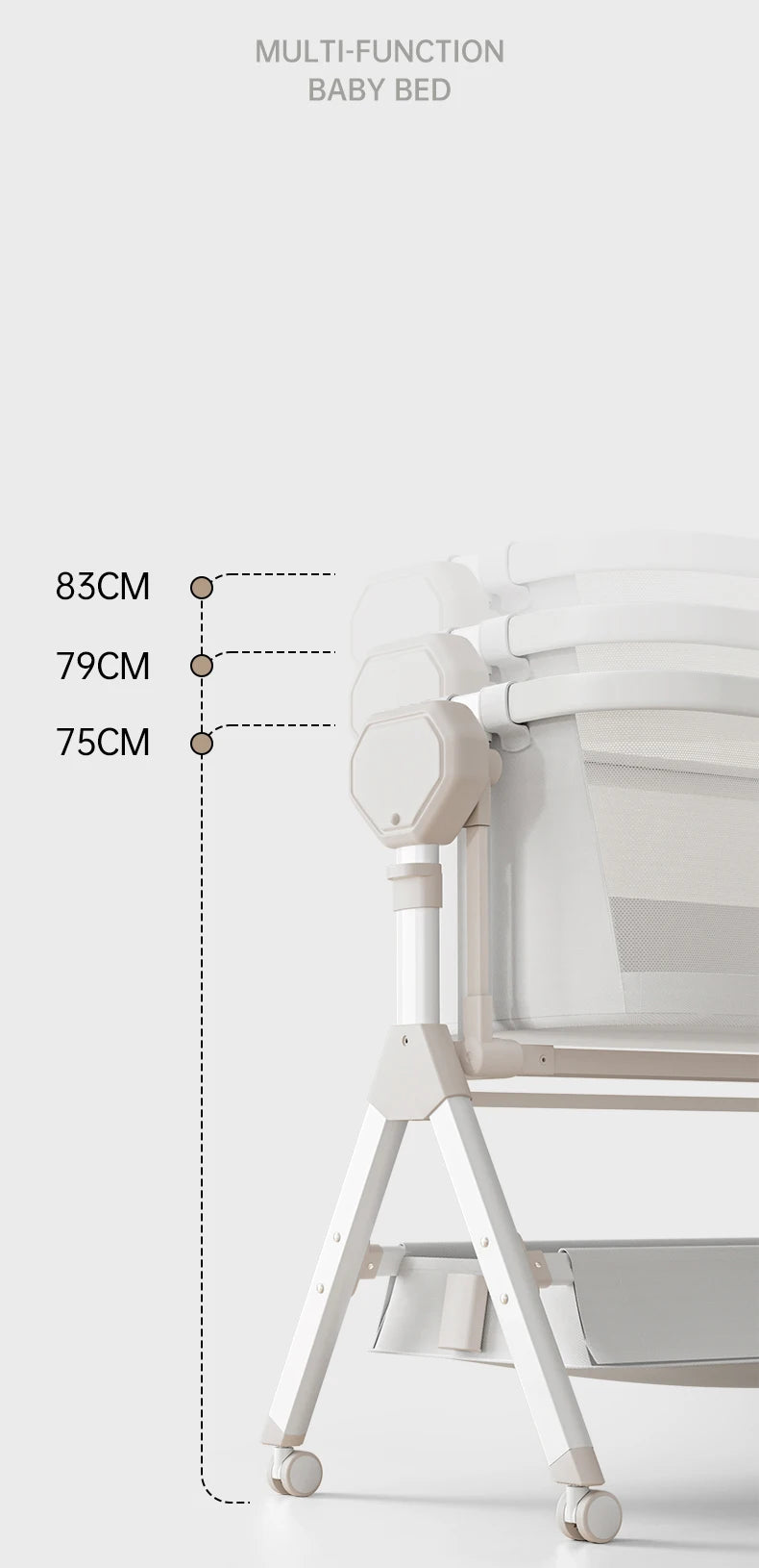 Folding cribs Baby bed Switch large bed Multifunctional infants and young children to move new baby bed