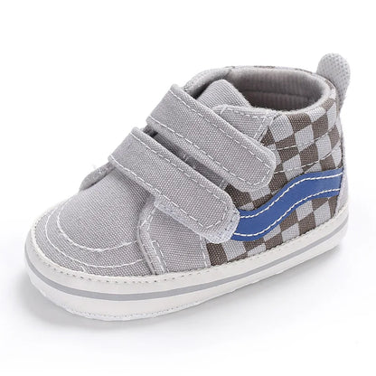 Meckior New Baby Canvas Sneakers Anti-slip Soft Plaid Baby Boy Girl Shoes Newborns First Walkers Infant Baby Unisex Casual Shoes