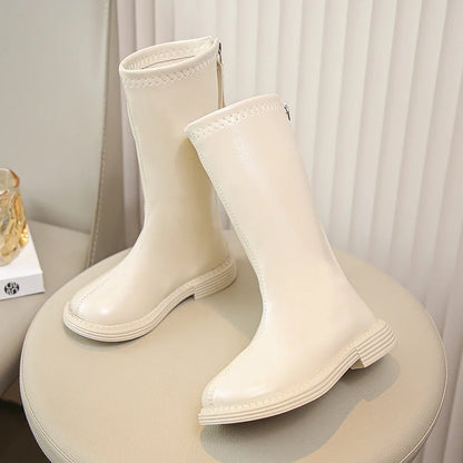 New Design Children Boots Girls Leather Shoes White Luxury Casual Sports Shoes Autumn Lightweight Girls Ankle Boots