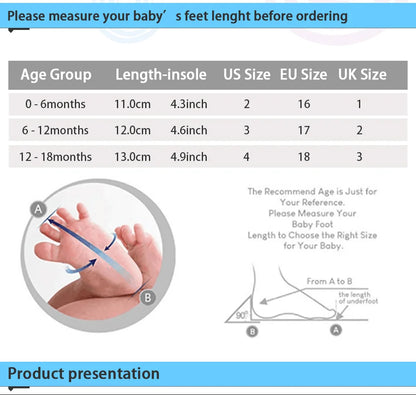 Cute 0-18M Spring Newborn Silver Baby Shoes Non Slip Cloth Bottom Girl Shoes Elegant Breathable Casual Baby First Walking Shoes