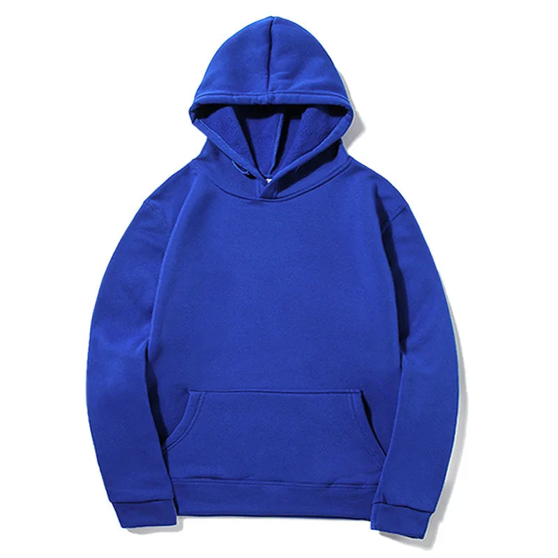New Fashion Loose Hoodies For Men Spring and Autumn Casual Hooded Sweatshirt Men's Simple Tops Solid Color Thick Clothing Male