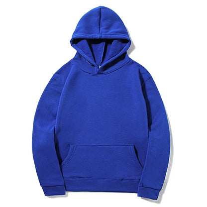 New Fashion Loose Hoodies For Men Spring and Autumn Casual Hooded Sweatshirt Men's Simple Tops Solid Color Thick Clothing Male